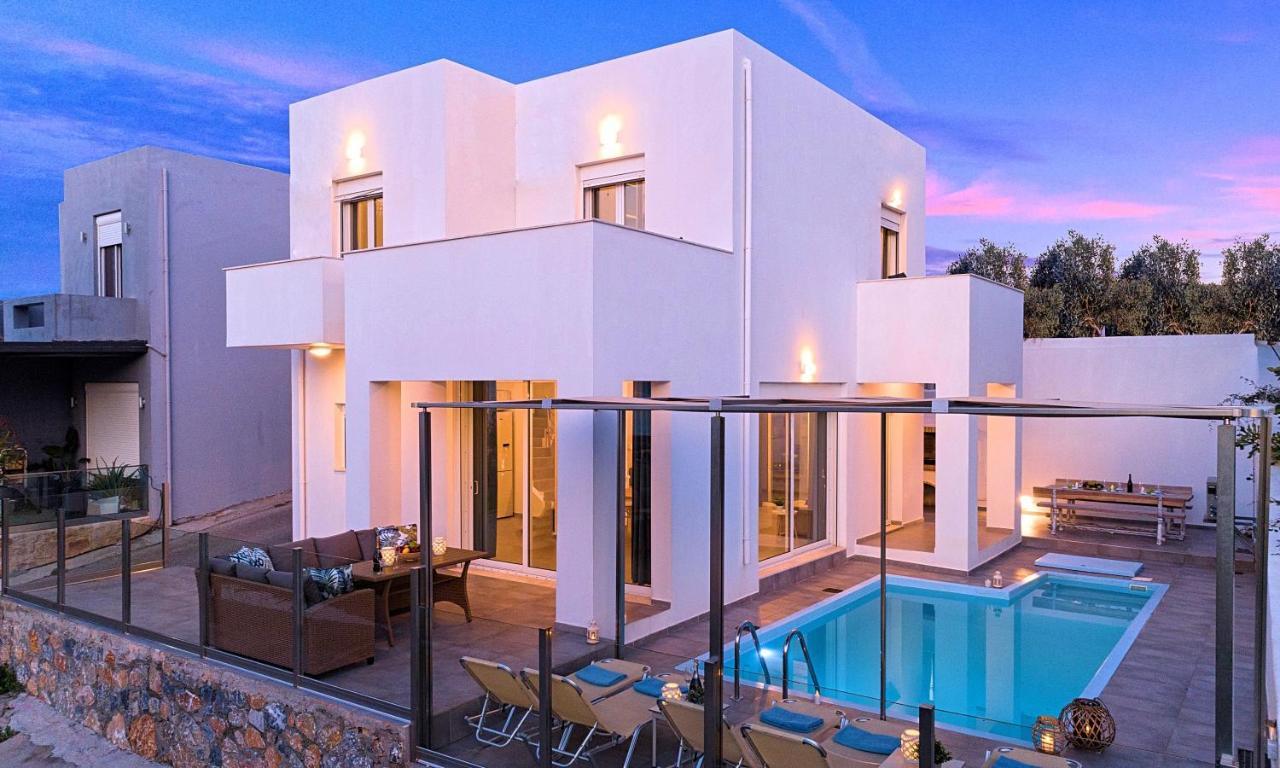 Cretan Sunset Villa Heated Pool Dhrámia エクステリア 写真