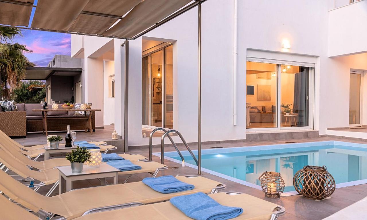 Cretan Sunset Villa Heated Pool Dhrámia エクステリア 写真